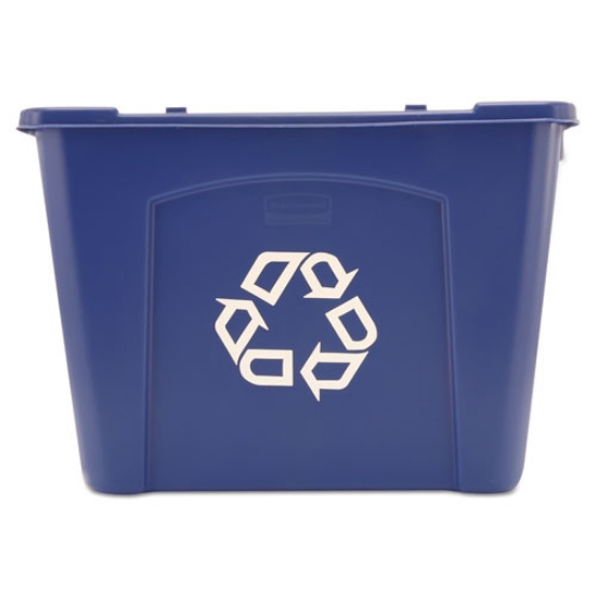 Picture of stacking recycle bin, 14 gal, polyethylene, blue