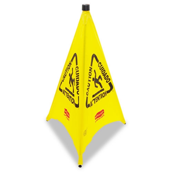 Picture of Multilingual Pop-Up Wet Floor Safety Cone, 21 X 21 X 30, Yellow