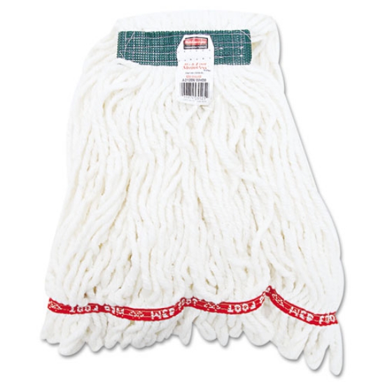 Picture of Web Foot Shrinkless Looped-End Wet Mop Head, Cotton/synthetic, Medium, White