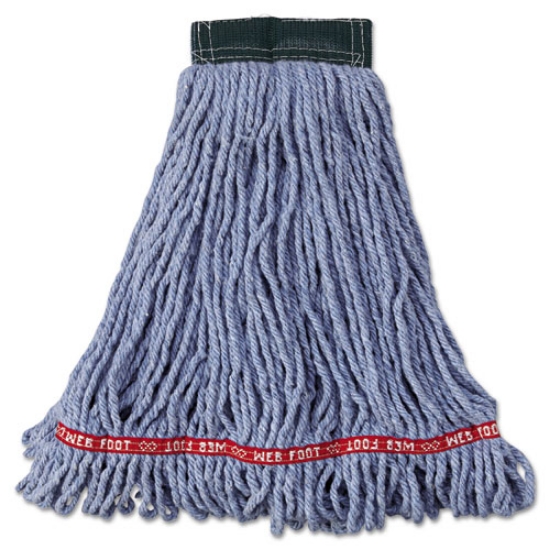 Picture of Web Foot Wet Mop Head, Shrinkless, Cotton/synthetic, Blue, Medium, 6/carton