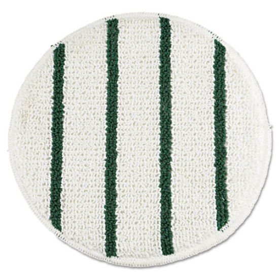 Picture of Low Profile Scrub-Strip Carpet Bonnet, 19" Diameter, White/green