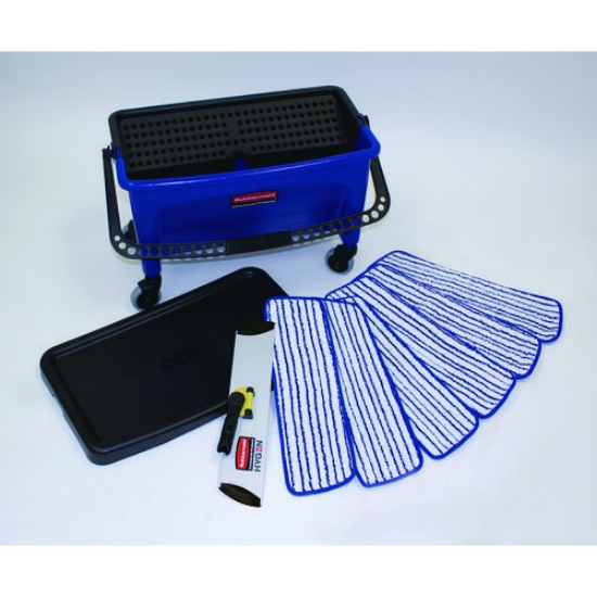 Picture of Microfiber Floor Finishing System, 3 gal, Blue/black/white