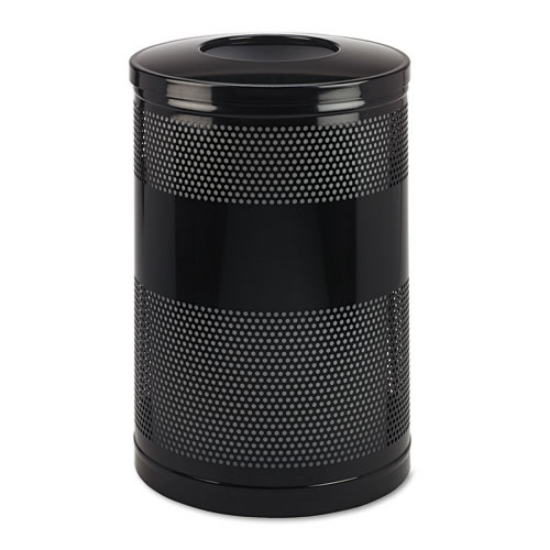 Picture of Classics Perforated Open Top Receptacle, 51 gal, Steel, Black