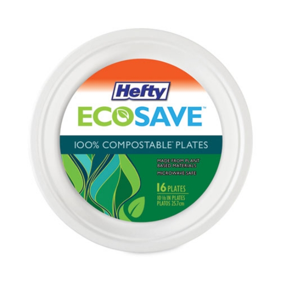 Picture of Ecosave Tableware, Plate, Bagasse, 6.75" Dia, White, 30/pack, 12 Packs/carton