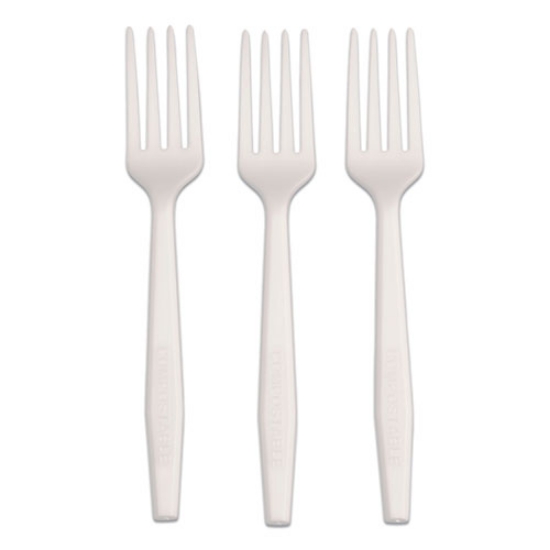 Picture of Cpla Cutlery, Fork, White, Unwrapped, 1,000/carton