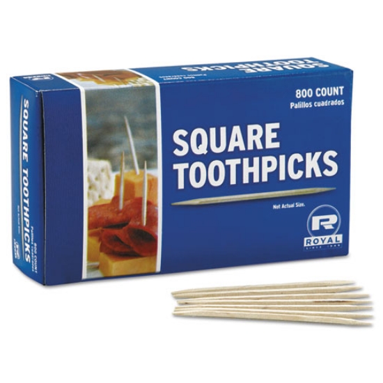 Picture of Square Wood Toothpicks, 2.75", Natural, 800/box, 24 Boxes/carton