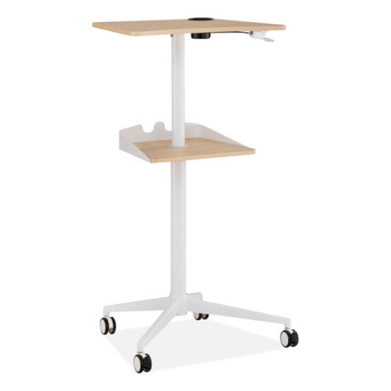 Picture of VUM Mobile Workstation, 25.25" x 19.75" x 35.5" to 47.75", Natural/White, Ships in 1-3 Business Days