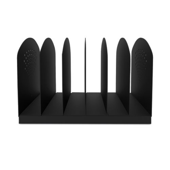 Picture of Steel Vertical-Rack Desktop Sorter, 6 Sections, Letter Size Files, 12.25" x 11.25" x 8", Black, Ships in 1-3 Business Days