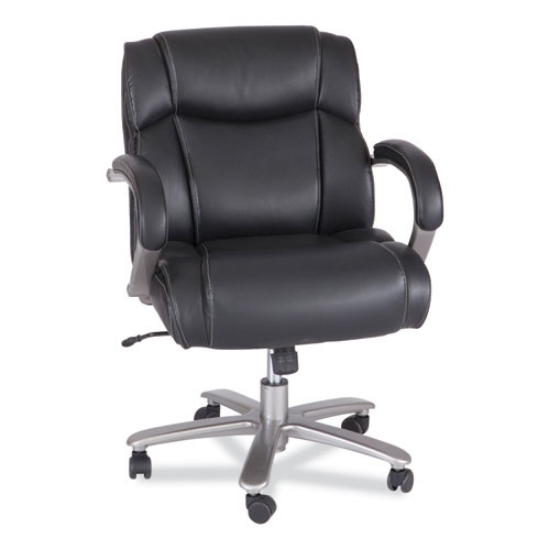 Picture of Lineage Big&Tall Mid Back Task Chair 24.5" Back, Max 350lb, 19.5" to 23.25" High Black Seat,Chrome,Ships in 1-3 Business Days