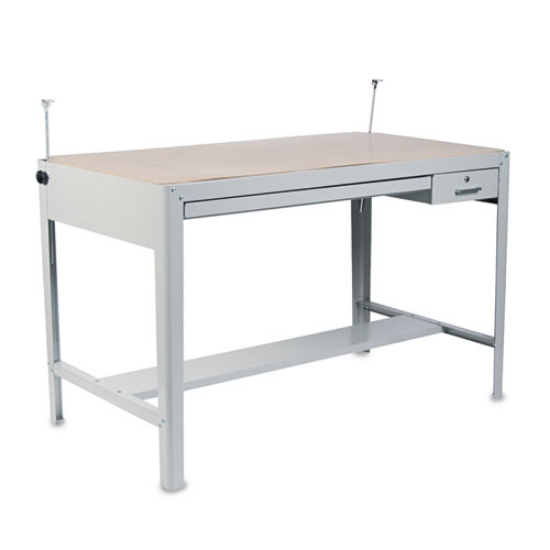 Picture of Precision Four-Post Drafting Table Base, 56.5w X 30.5d X 35.5h, Gray