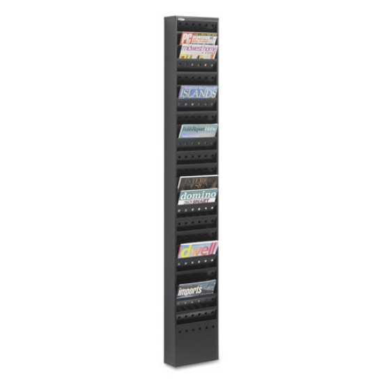Picture of Steel Magazine Rack, 23 Compartments, 10w X 4d X 65.5h, Black