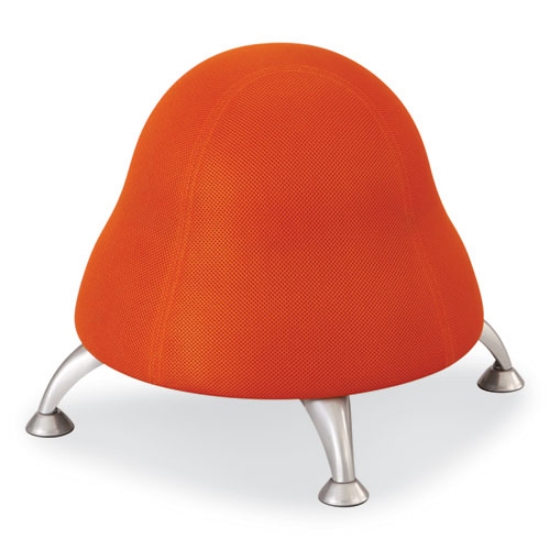 Picture of Runtz Ball Chair, Backless, Supports Up to 250 lb, Orange Fabric Seat, Silver Base, Ships in 1-3 Business Days