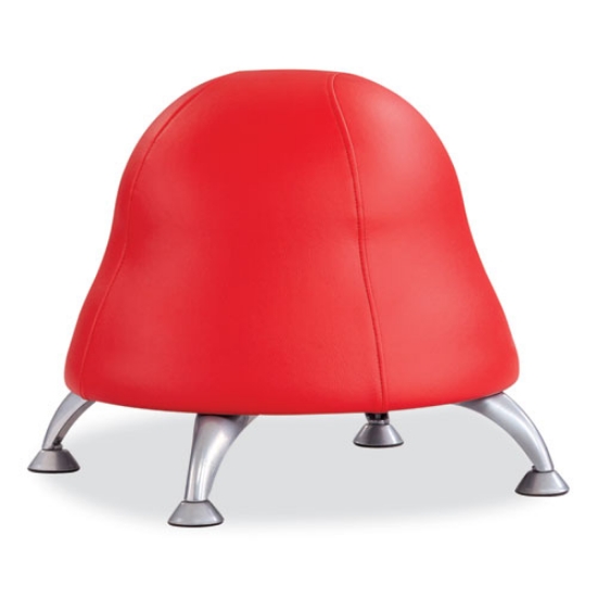 Picture of Runtz Ball Chair, Backless, Supports Up to 250 lb, Red Vinyl Seat, Silver Base, Ships in 1-3 Business Days