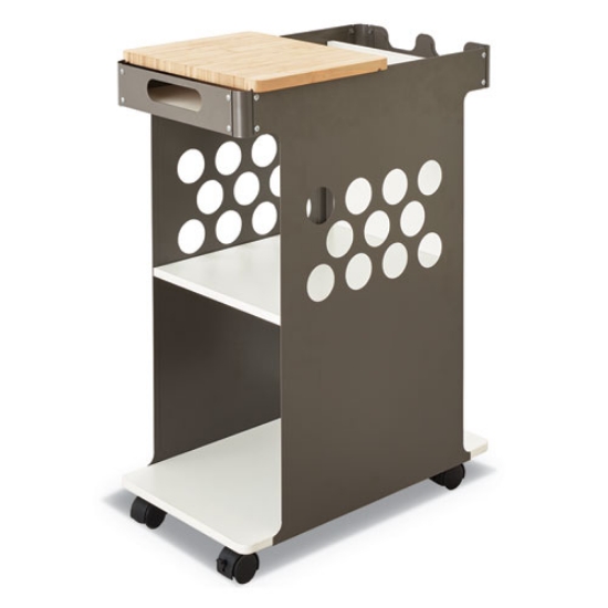 Picture of Mini Rolling Storage Cart, Metal, 3 Shelves, 1 Drawer, 200 lb Capacity, 29.75" x 15.75" x 16.5", White