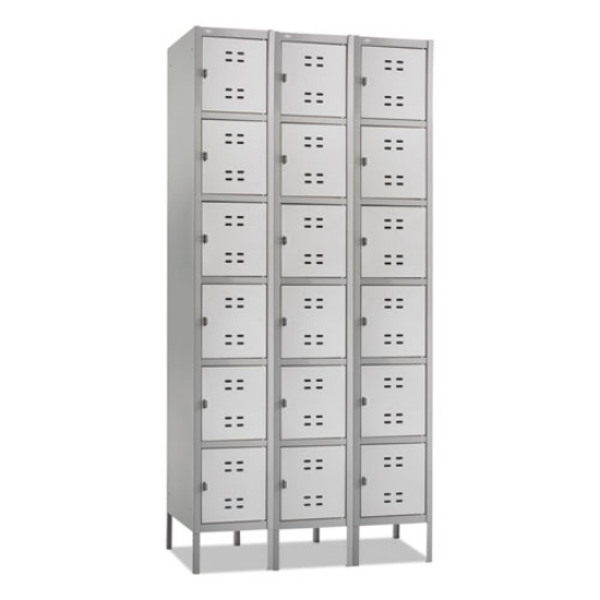 Picture of Three-Column Box Locker, 36w X 18d X 78h, Two-Tone Gray