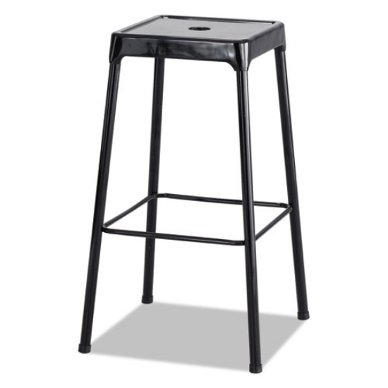 Picture of Bar-Height Steel Stool, Backless, Supports Up To 250 Lb, 29" Seat Height, Black
