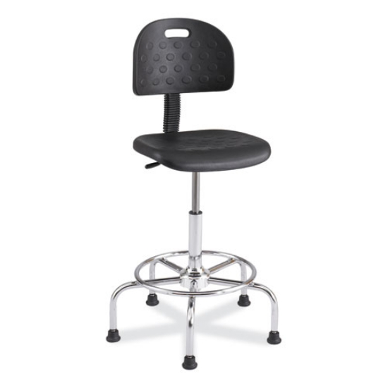 Picture of Workfit Economy Industrial Chair, Up to 400 lb, 22" to 30" High Black Seat/Back, Silver Base, Ships in 1-3 Business Days
