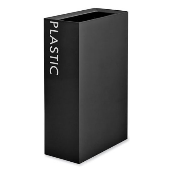 Picture of Mixx Recycling Center Rectangular Receptacle, 29 gal, Steel, Black, Ships in 1-3 Business Days