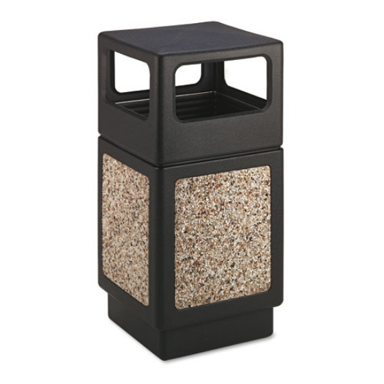 Picture of canmeleon aggregate panel receptacles, side-open, 38 gal, polyethylene, black