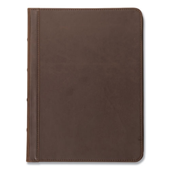 Picture of vintage hardback zipper portfolio, vinyl, dark brown, 11 x 8.5