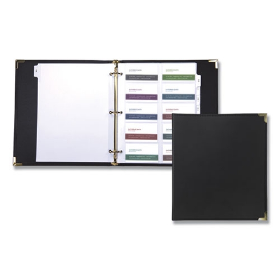 Picture of Classic Vinyl Business Card Binder, Holds 200 2 X 2.5 Cards, 10.25 X 11.13, Ebony