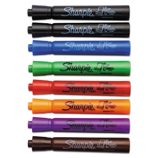 Picture of Flip Chart Marker, Broad Bullet Tip, Assorted Colors, 8/set