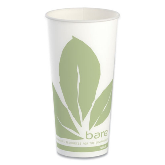 Picture of Bare Eco-Forward Paper Cold Cups, ProPlanet Seal, 22 oz, Green/White, 50/Sleeve, 20 Sleeves/Carton