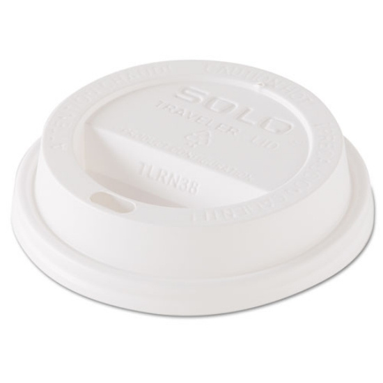 Picture of Traveler Dome Hot Cup Lid, Fits 8 Oz Cups, White, 100/pack, 10 Packs/carton