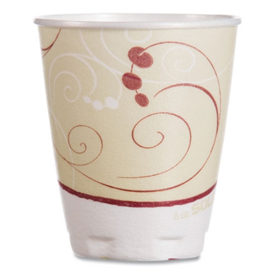 Picture of Trophy Plus Dual Temperature Insulated Cups In Symphony Design, 8 Oz, Beige, 100/pack