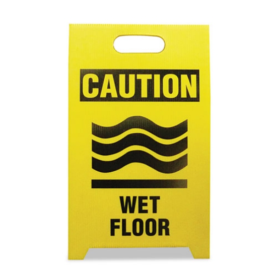 Picture of Economy Floor Sign, 12 X 14 X 20, Yellow/black, 2/pack