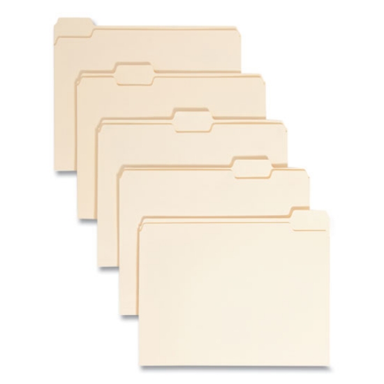 Picture of Manila File Folders, 1/5-Cut Tabs: Assorted, Letter Size, 0.75" Expansion, Manila, 100/Box