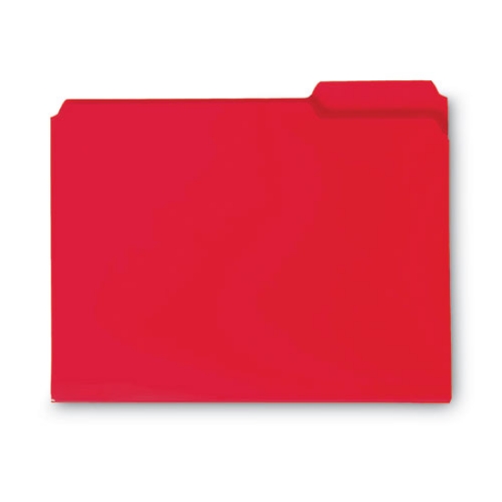 Picture of Top Tab Poly Colored File Folders, 1/3-Cut Tabs: Assorted, Letter Size, 0.75" Expansion, Red, 24/Box