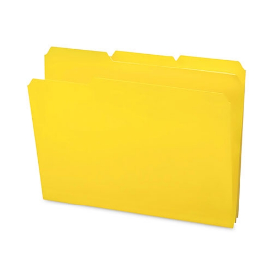 Picture of Top Tab Poly Colored File Folders, 1/3-Cut Tabs: Assorted, Letter Size, 0.75" Expansion, Yellow, 24/Box