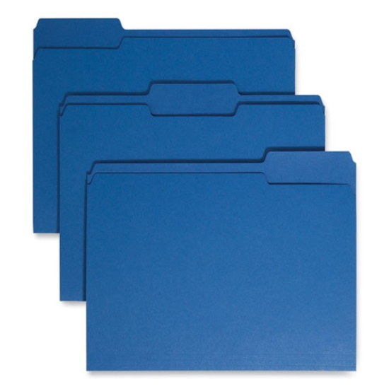 Picture of Colored File Folders, 1/3-Cut Tabs: Assorted, Letter Size, 0.75" Expansion, Navy Blue, 100/Box