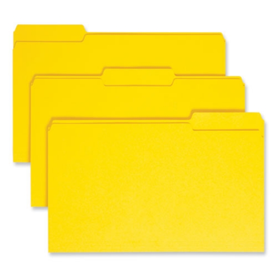 Picture of Colored File Folders, 1/3-Cut Tabs: Assorted, Legal Size, 0.75" Expansion, Yellow, 100/Box
