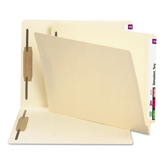 Picture of End Tab Fastener Folders with Reinforced Straight Tabs, 11-pt Manila, 2 Fasteners, Letter Size, Manila Exterior, 250/Box