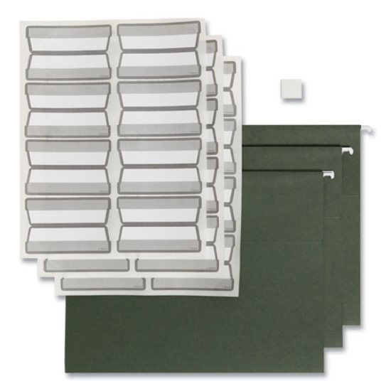 Picture of 100% Recycled Hanging File Folders with ProTab Kit, Letter Size, 1/3-Cut, Standard Green