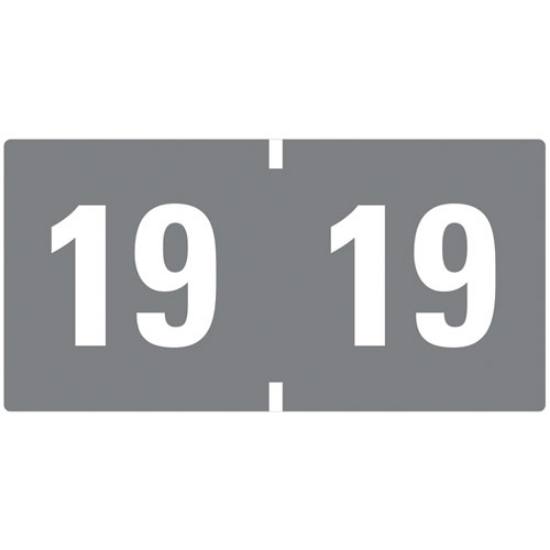 Picture of Yearly End Tab File Folder Labels, 19, 0.75 X 1.5, Gray, 500/roll