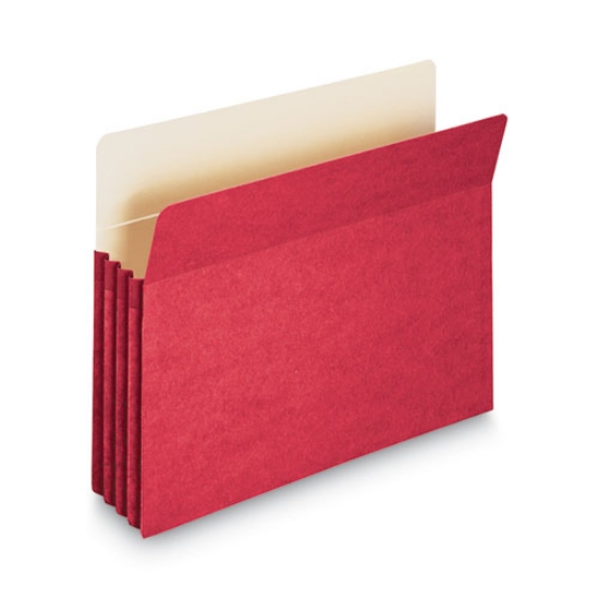Picture of Colored File Pockets, 3.5" Expansion, Letter Size, Red