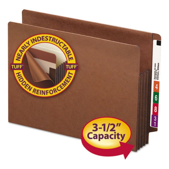Picture of Heavy-Duty Redrope End Tab Tuff Pockets, 3.5" Expansion, Letter Size, Redrope, 10/box