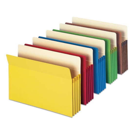 Picture of Colored File Pockets, 3.5" Expansion, Letter Size, Assorted Colors, 5/Pack