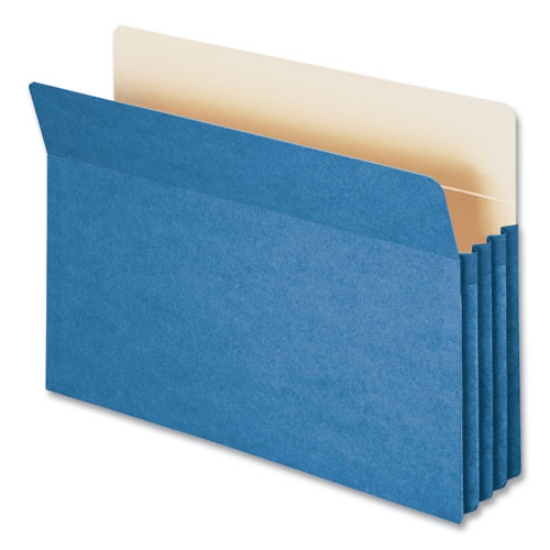 Picture of Colored File Pockets, 3.5" Expansion, Legal Size, Blue