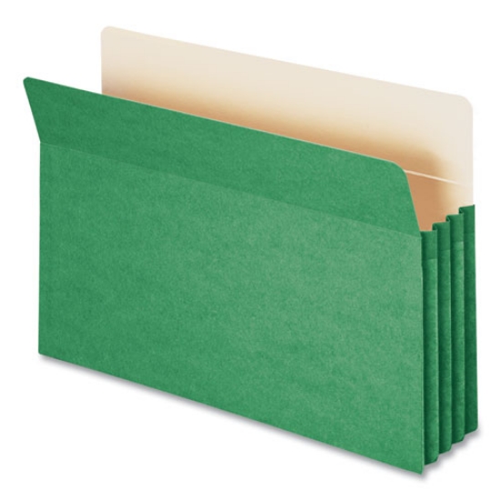 Picture of Colored File Pockets, 3.5" Expansion, Legal Size, Green