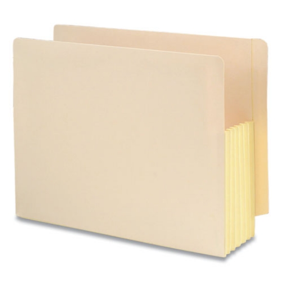 Picture of Manila End Tab File Pockets with Tyvek-Lined Gussets, 5.25" Expansion, Letter Size, Manila, 10/Box