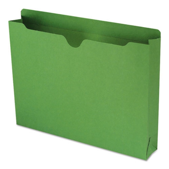 Picture of Colored File Jackets With Reinforced Double-Ply Tab, Straight Tab, Letter Size, Green, 50/box