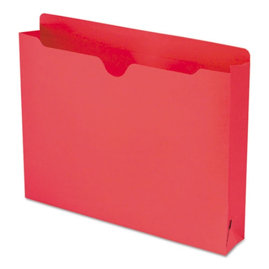 Picture of Colored File Jackets With Reinforced Double-Ply Tab, Straight Tab, Letter Size, Red, 50/box