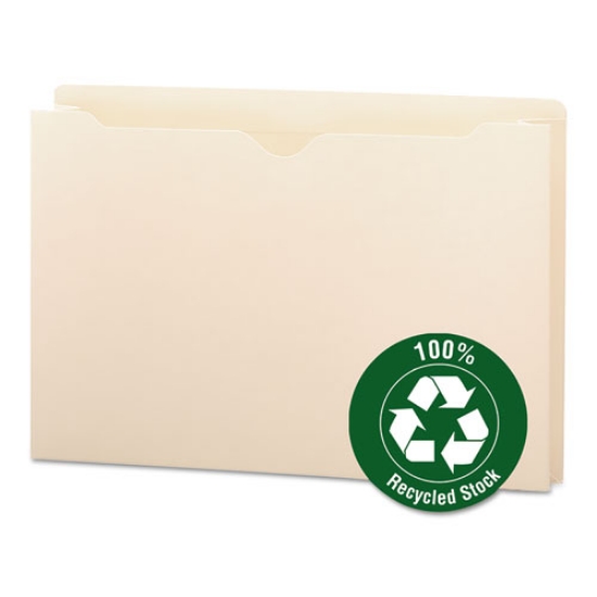 Picture of 100% Recycled Top Tab File Jackets, Straight Tab, Legal Size, Manila, 50/box