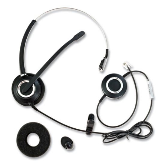 Picture of ZuM ZuMRJ9M Monaural Over The Head Headset, Black