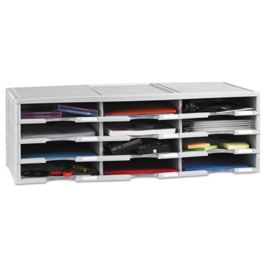 Picture of STOREX LITERATURE ORGANIZER, 12 COMPARTMENTS, 10.63 X 13.3 X 31.4, GRAY