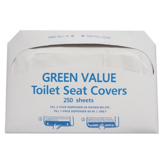 Picture of Half-Fold Toilet Seat Covers, 14.75 X 16.5, White, 5,000/carton